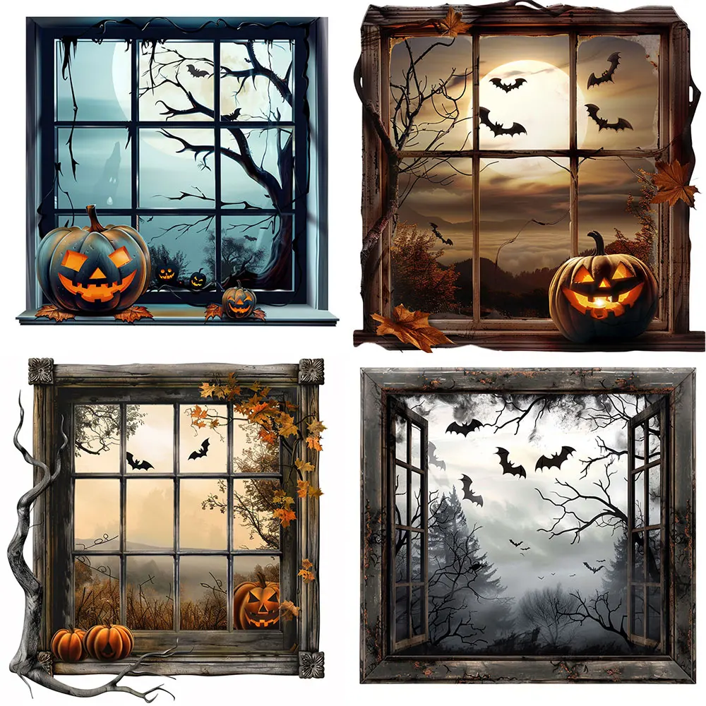 Halloween Window Stickers Pack Varied for Kids Crafts Scrapbooking Luggage Laptop Notebook Aesthetic Decoration Graffiti Decals