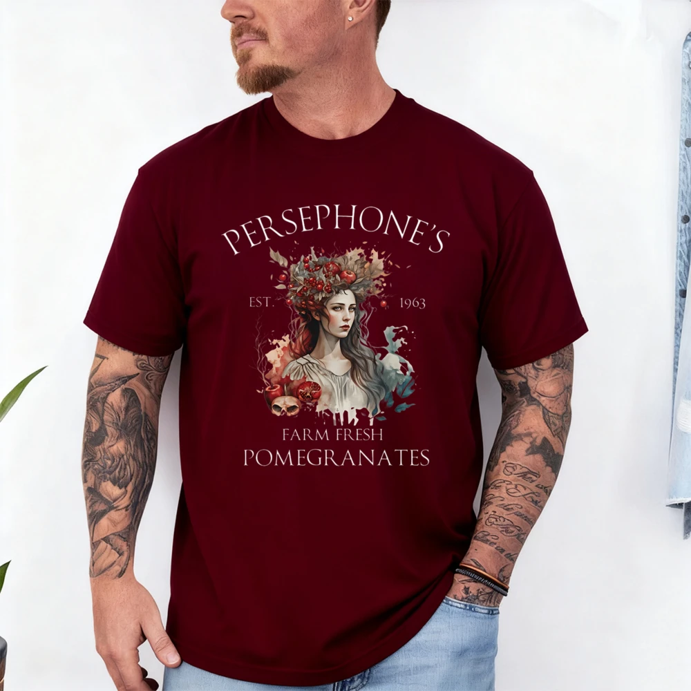 Best Choice Persephone Vintage Greek Mythology Dark Academia T-Shirt for Men, Fashionable Graphic Top That Is Comfortable for Da
