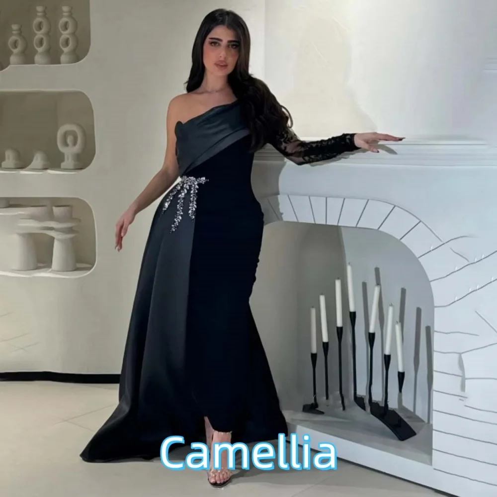 

Изысканное вечернее платье с бисером по индивидуальному заказу, очаровательное платье русалки для выпускного вечера, сексуальное вечернее платье с вырезом лодочкой и оборками فساتين سهرة فخ (20)