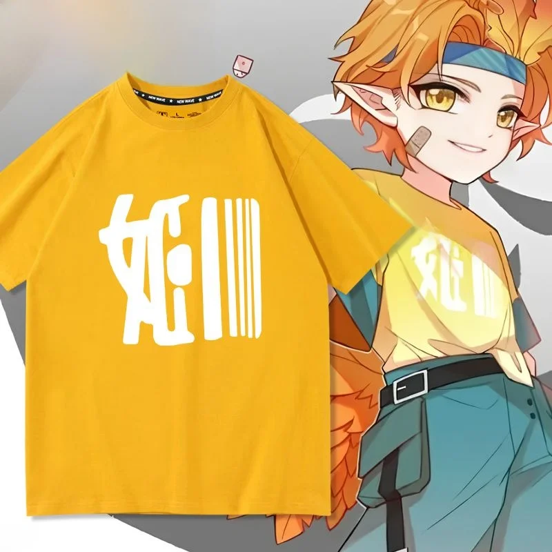 

Mysterious S Girl ort Sve Cotton T-irt ex Summer High Martial Arts Cosplay Loose Fit Printed round Ne Tee