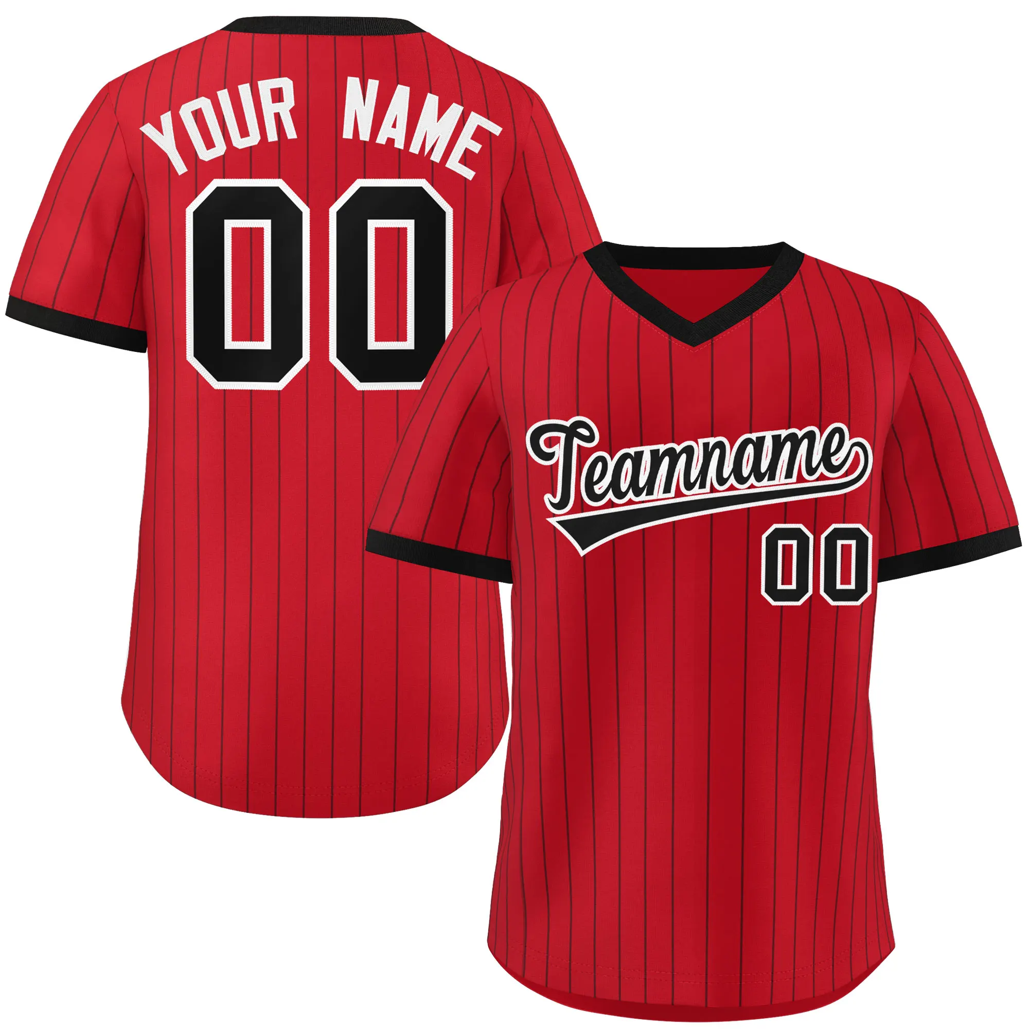 Custom Pullover Pinstripe Baseball Jersey Stitched Personalized Casual Softball Shirts Sports Uniform for Men Women Boy