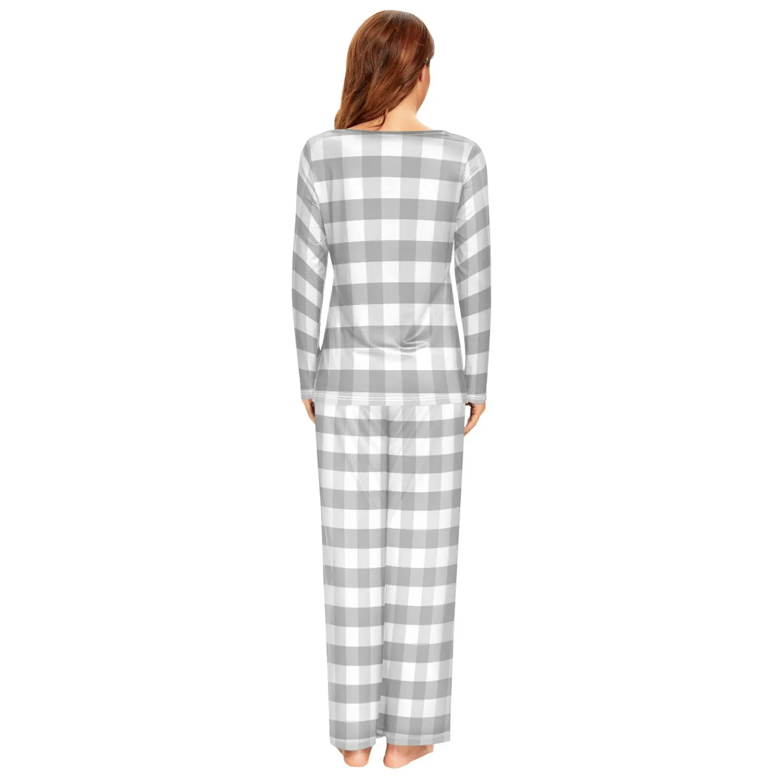 2026 novos pijamas femininos inverno pijamas grade padrão impressão conjuntos de roupa interior quente roupas interiores