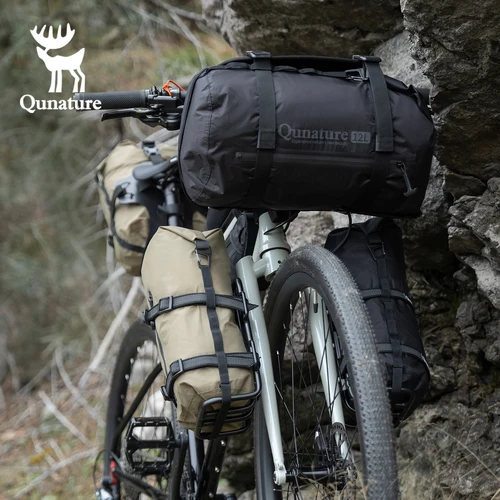 Imagen 2 del producto Qunature Bikepacking bolsa para bicicleta ultraligera impermeable bolsa de almacenamiento para ciclismo bolsas de viaje multifuncionales para bicicleta bolsa portátil