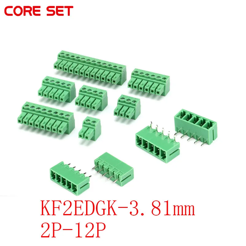 5pcs KF2EDGK-3.81 2/3/4/5/6/8/10/12Pin Right Angle Terminal Plug Type 300V 8A 3.81mm Pitch Connector Pcb Screw Terminal Block