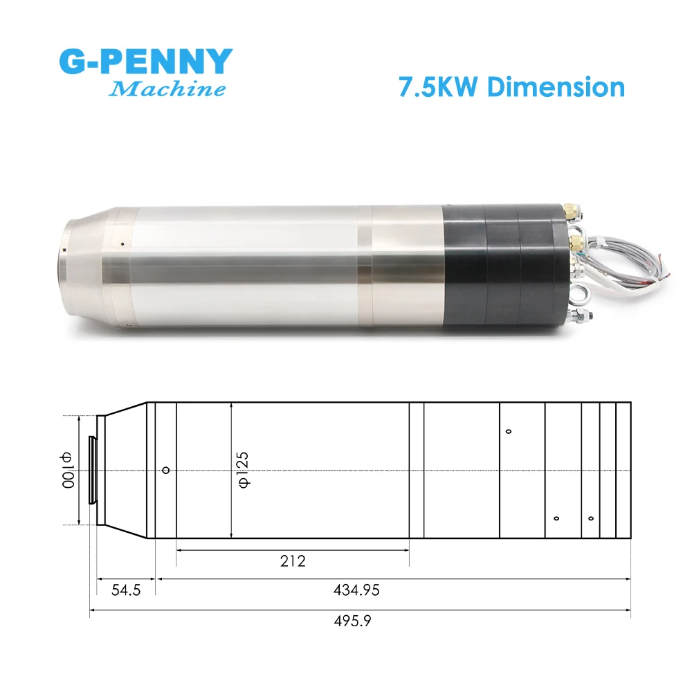 G-Penny BT30 5.5KW/7.5KW 380v / 220v ATC Spindle Motor Automatic Pneumatic With Seal Water Cooled Spindle Motor For Metal / Woo