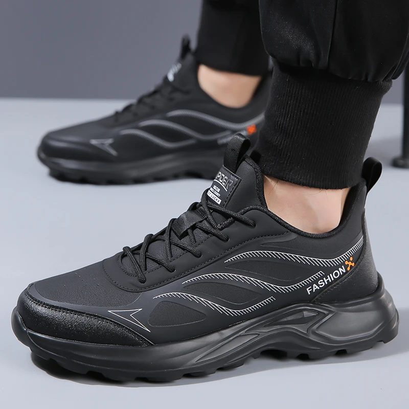 Newsolid Kleur Lichte Luxe Sportschoenen Eenvoudige En Veelzijdige Dagelijkse Casual Herenschoenen Antislip-En Slijtvaste Outdoorschoenen