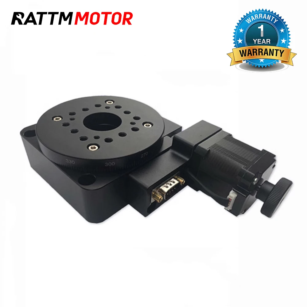 Electric rotary workbench worm gear TYRA60/100 electric indexing table 360°stroke hollow rotary platform