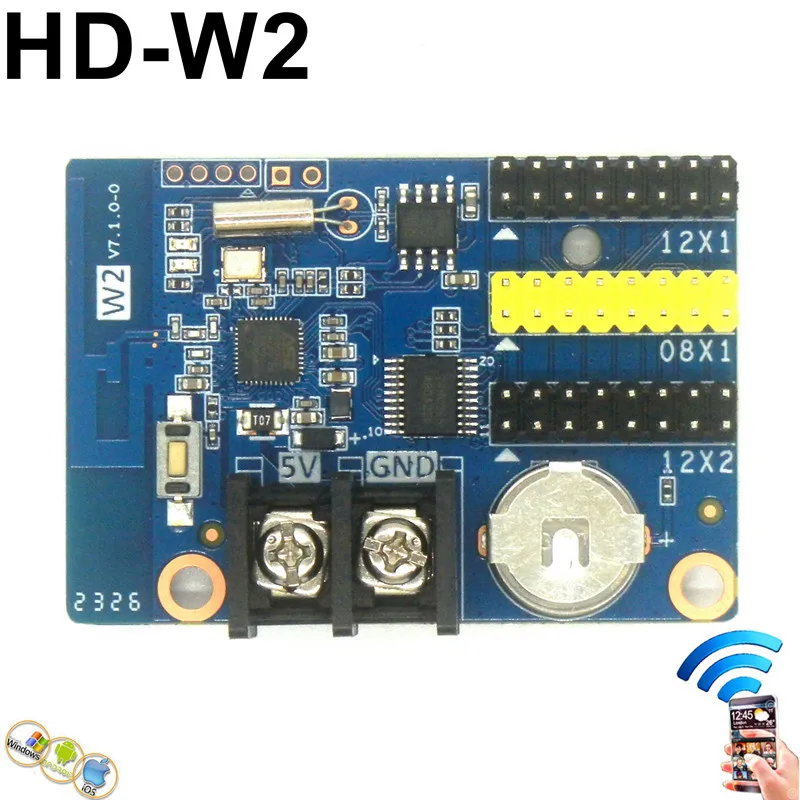 HD-W2 Replaced HD-W0 Wifi Led Control Card 512*32 Pixels Wireless P10 Led Controller PC Phone And Pad Sending Message