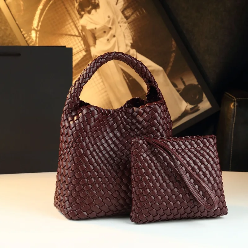 Niche design hand-woven women's bag, summer 2026 new model, large-capacity mother-daughter tote bag, handbag and shoulder bag
