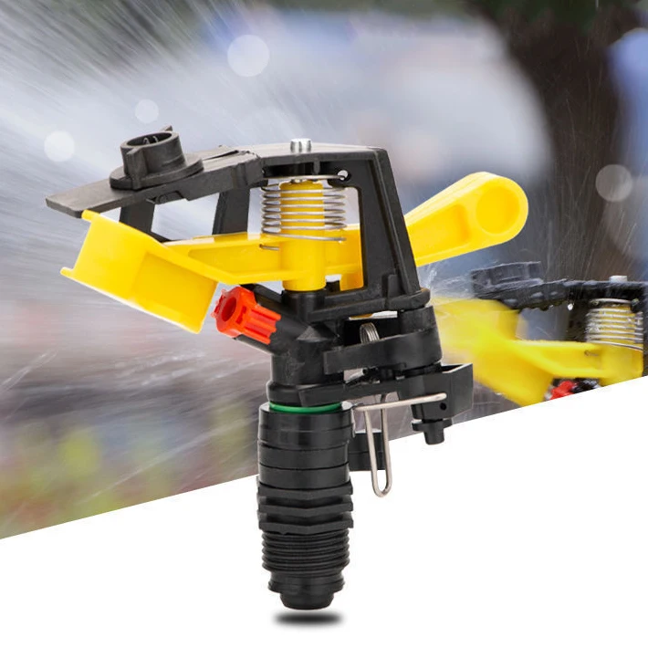 Adjustable Spiked Rocker Impact Sprinkler Garden Agriculture Watering Nozzle Lawn Irrigation Watering 360 Degrees Rotary Jet