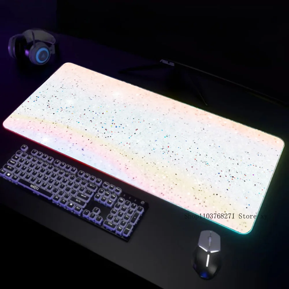 Elegante glitter en textuur muismat XXL RGB gaming muismatten HD zwarte gameraccessoires grote LED