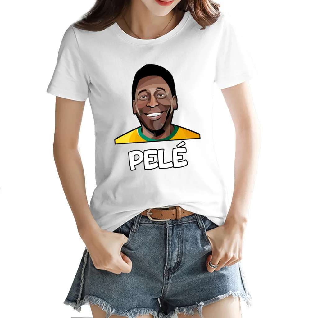 Tees Brazil Nascimento and pelés peles Football Player Women's T-shirt Hot Sale Activity Competition  Move Title Eur Size