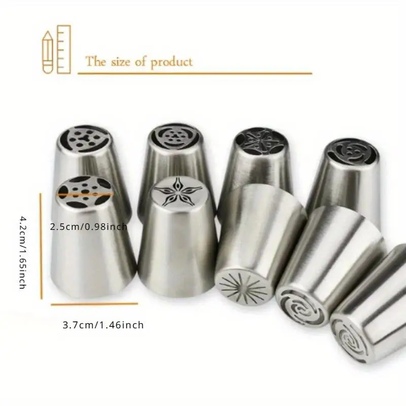 1Set Russian Piping Tips Cream Nozzles for Cake Tool Bakery Accessories Flower Piping Pastry Bag Cake Decorating To