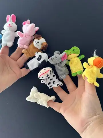 1/5/10 Pcs Cartoon Hand Doll Finger Puppet Baby Children Story Early Education Soothing Doll Plush Toy