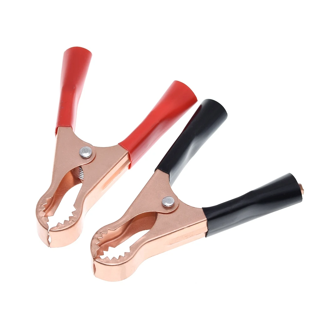 1SET 50A Red + Black 80mm Crocodile Battery Test Lead Clips Alligator Clips Plug Power Connector