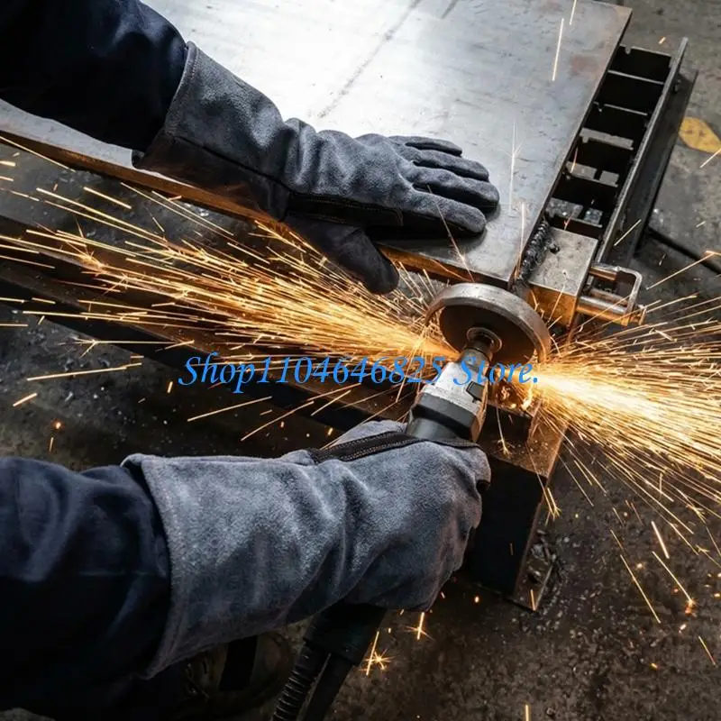 1pair Extended Forearm Safety Gloves 500°C Heat Resistance For Industrial Use