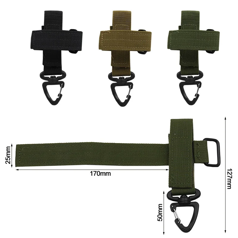 Multi-purpose Nylon Gloves Hook Work Safety Clip Outdoor Tactical Climbing Rope Anti-lost Camping Hanging Buck Defence Ring