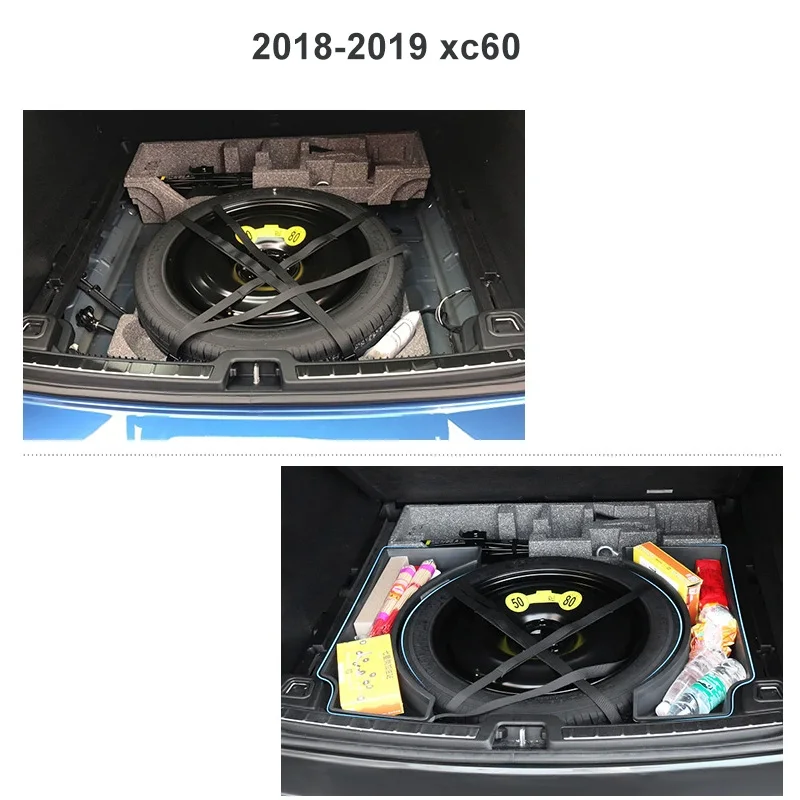 For Volvo spare tire storage box 2018-2024 XC60 trunk storage box storage box Car accessories