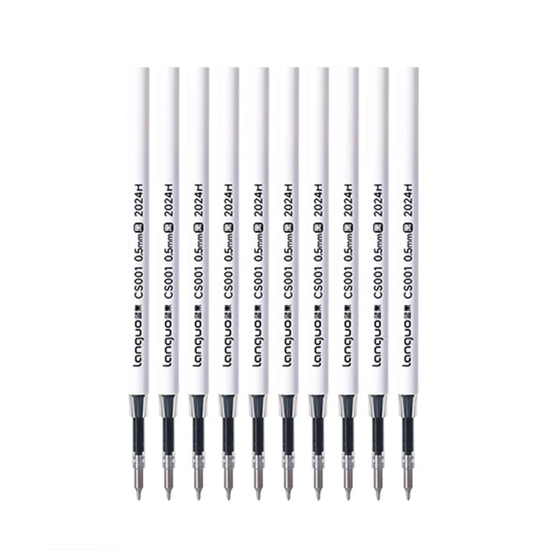 10pcs ปากกาเจลเติม CS TIP Quick-DRY GEL ปากกาลายเซ็นปากกาปากกาลูกลื่น 0.5 มม.สีดํา/สีแดงเติมโรงเรียนศึกษาเครื่องเขียน