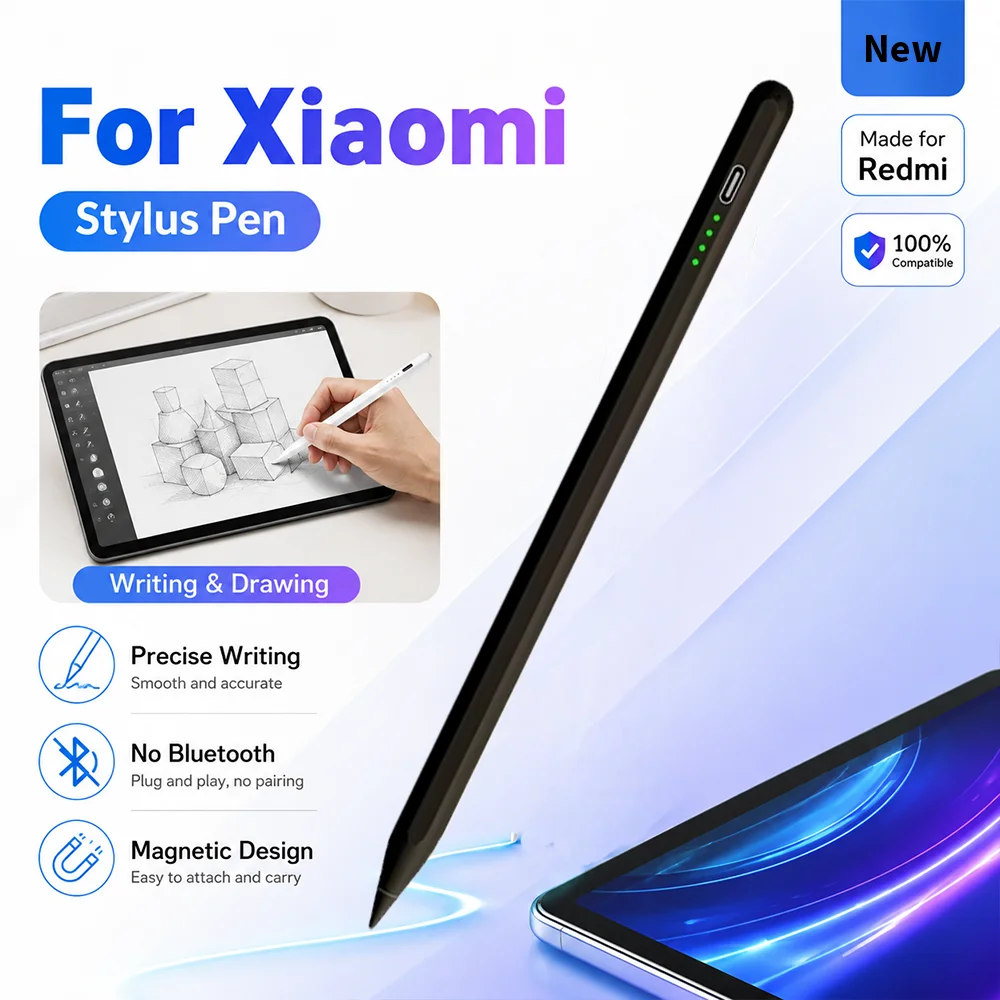Rechargeable Stylus Pen for Xiaomi Pad 7 6 Redmi Pad Pro SE Android Tablet, Tilt Sensitivity Capacitive Screen Touch Pen Gift