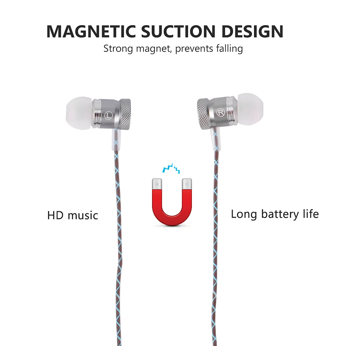 

1 Set Grey In-Ear Headphones Bass Stereo Sound Wire-Controlled Earbuds For Comfort Fit Lightweight Long-Lasting Use Portable