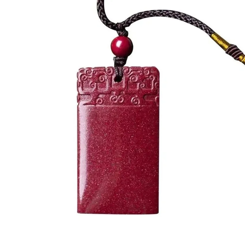 Natural Ore Cinnabar Pinganwuyi Brand High Content Imperial Zijin Sand Transport Pendant for Men and Women