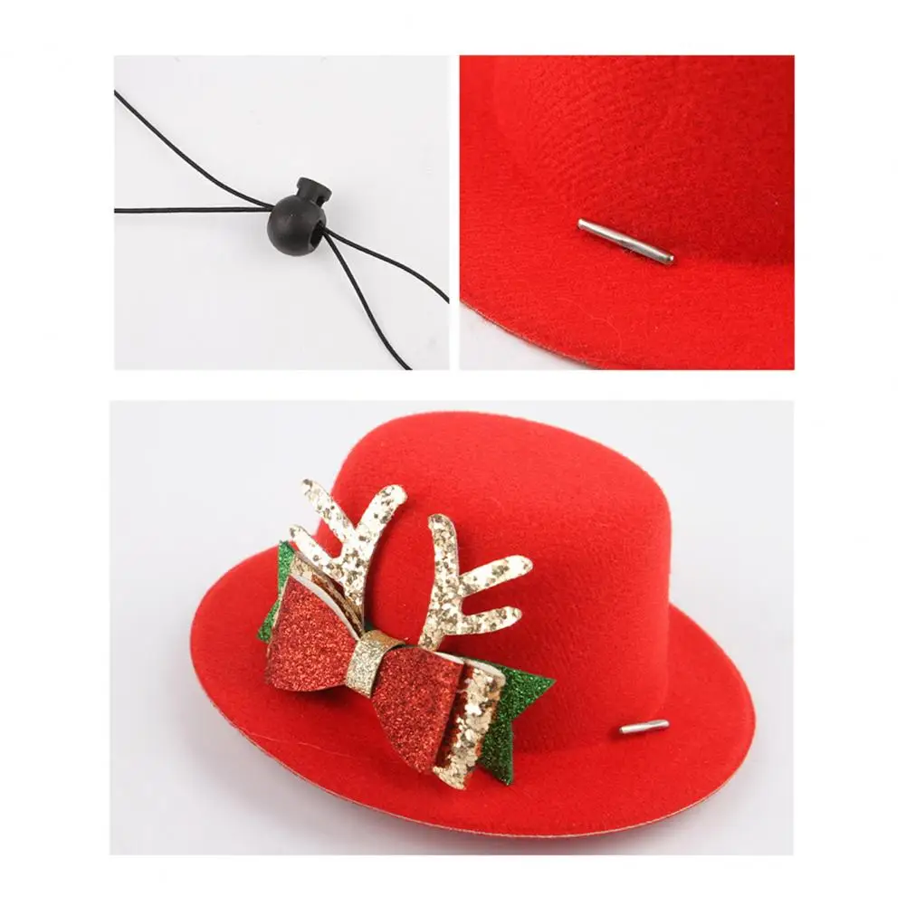 Fun Cute Pet Headwear Festive Christmas Pet Hats for Cats Dogs Cute Bow Hat Cosplay Accessory Soft for Parties for Dogs