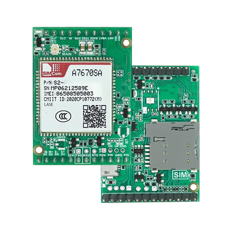 SIMcom A7670SA-LASE LTE Cat1 płytka rozwojowa modułu z gniazdem na kartę SIM TTL UART LTE-FDD B1/B3/B5/B7/B8/B20 GSM 900/1800MHz