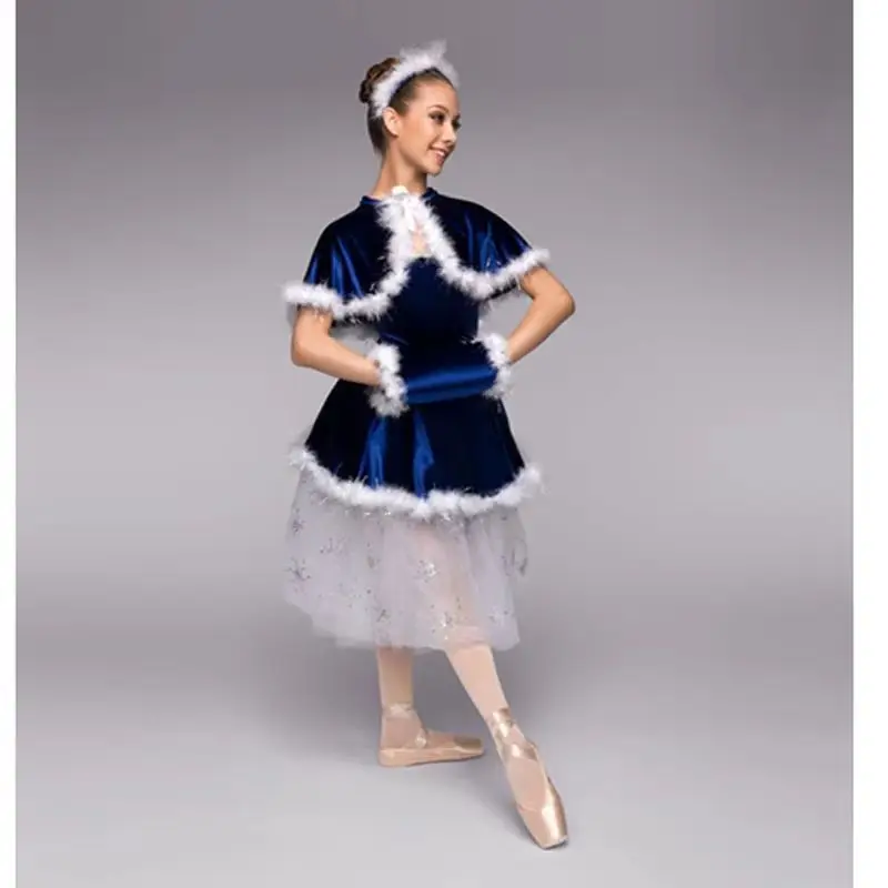 

Princess Ballet Dresses Elas In Two Ways To Wear, Snow Queen Palace Ballet Dress With Feather Hat Cape
