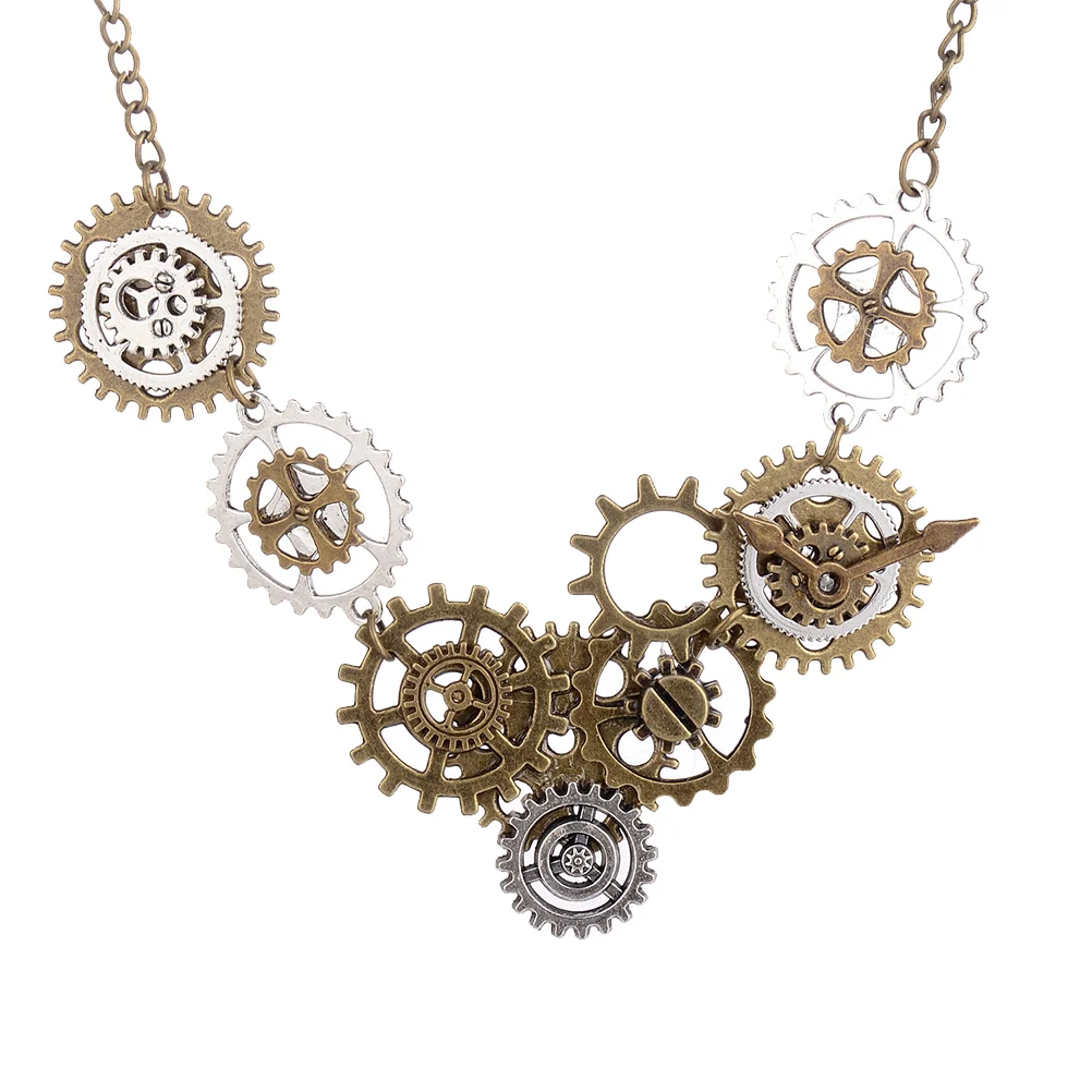 Chic Steam Gear Pendant Creative Necklace Elegant Jewelry Punk Neck Accessories for Women Special Occasions Gift