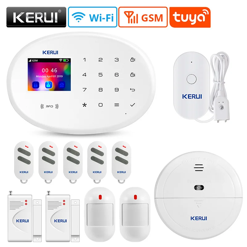 KERUI W202 Tuya  Security Alarm System KIT hikvision Smart Home Remote Control Door Sensor Motion Detector Siren