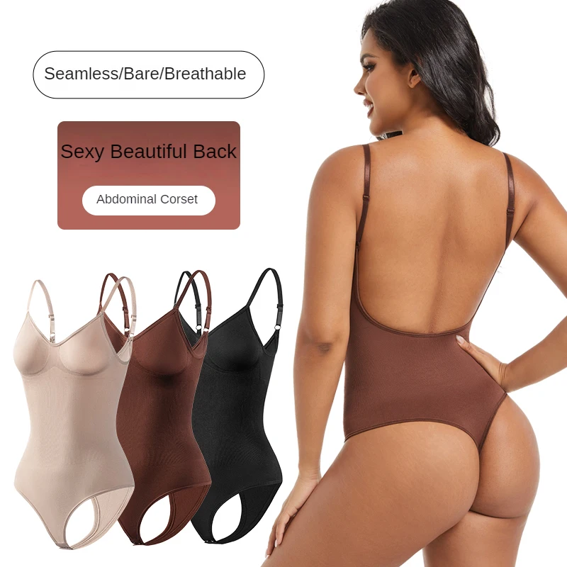 Mulheres baixas de volta sem costura bodysuits shapewear tanga bunda levantador corpo inteiro shaper senhora emagrecimento camisola topos barriga controle espartilho