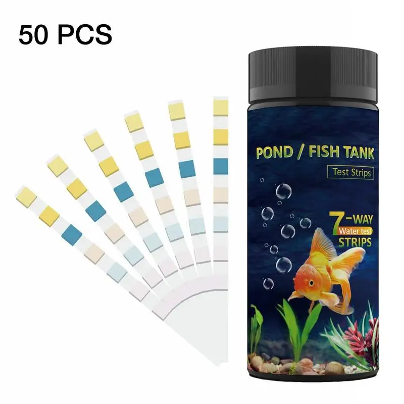 Kit de prueba de agua para pecera, Kit de prueba de acuario de 7 vías para agua dulce y salada, Kit de prueba de agua para pecera, rápido y fácil de usar