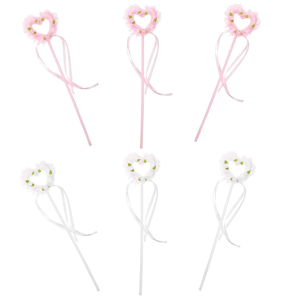 Varita de hadas para niños y niñas, varitas decorativas de bruja, palo de Ángel brillante, disfraz de fiesta, accesorio de escenario, tiempo de juego, 6 uds.