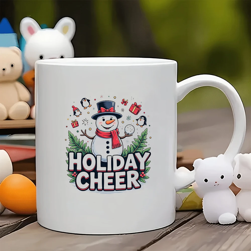 

11oz cartoon snowman mug + Christmas gift kids cup family office coffee cup Christmas themed holiday gift set