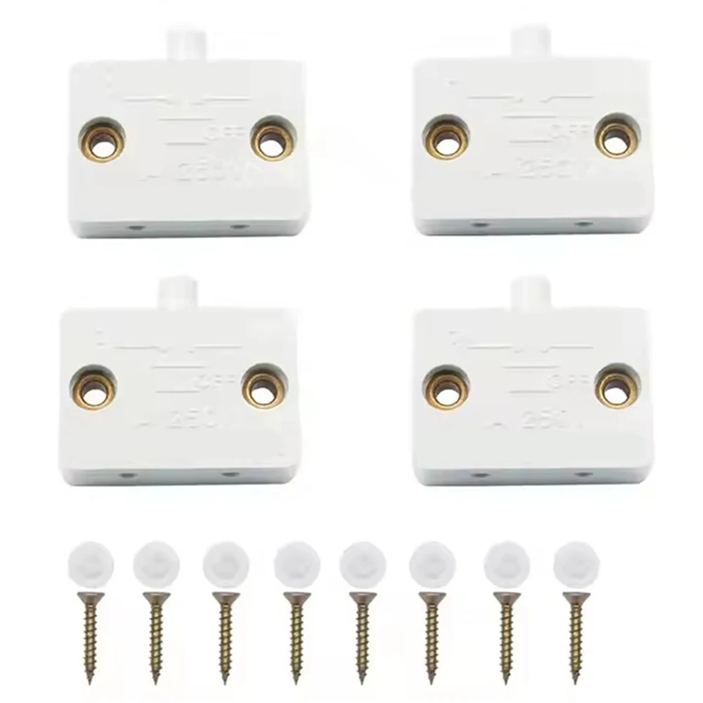 6-Pack Door LED Switch For Closet Light Normally Closed Cabinet Light Switch White Black For PC Light Lamps Tool Accessories