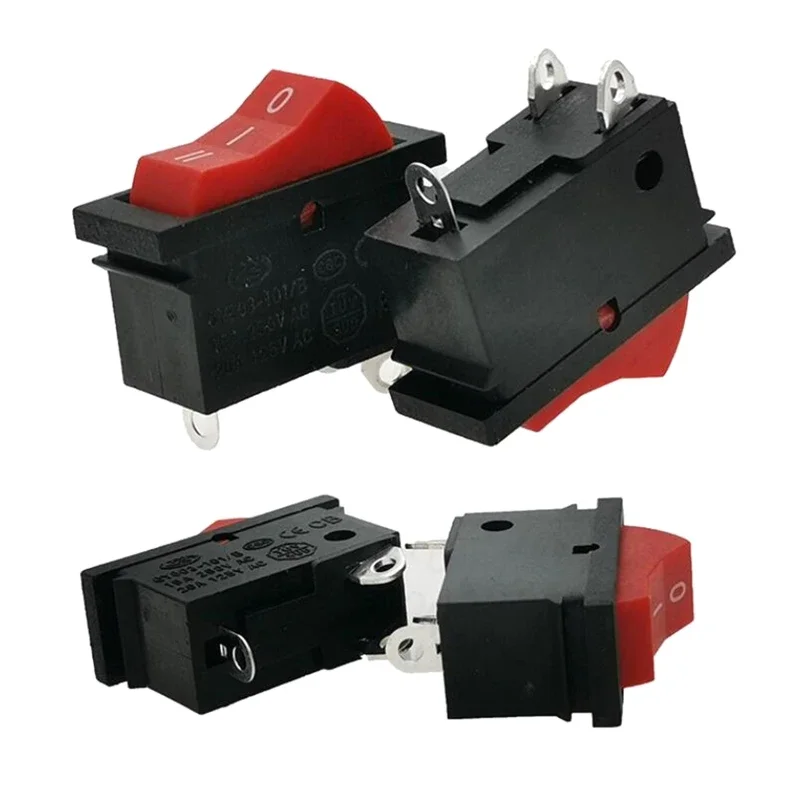 Electric Hair Blower Rocker Switch Hair Dryer Parts 3 Pin 3 Position Rocker Switch ON/Off Rocker Switch Black Red