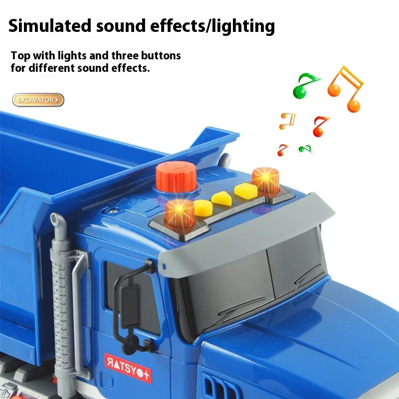 ホットシミュレーショントレーラーおもちゃ慣性フラットベッドレスキュー大型エンジニアリング車両道路輸送おもちゃの車男の子のための誕生日プレゼント