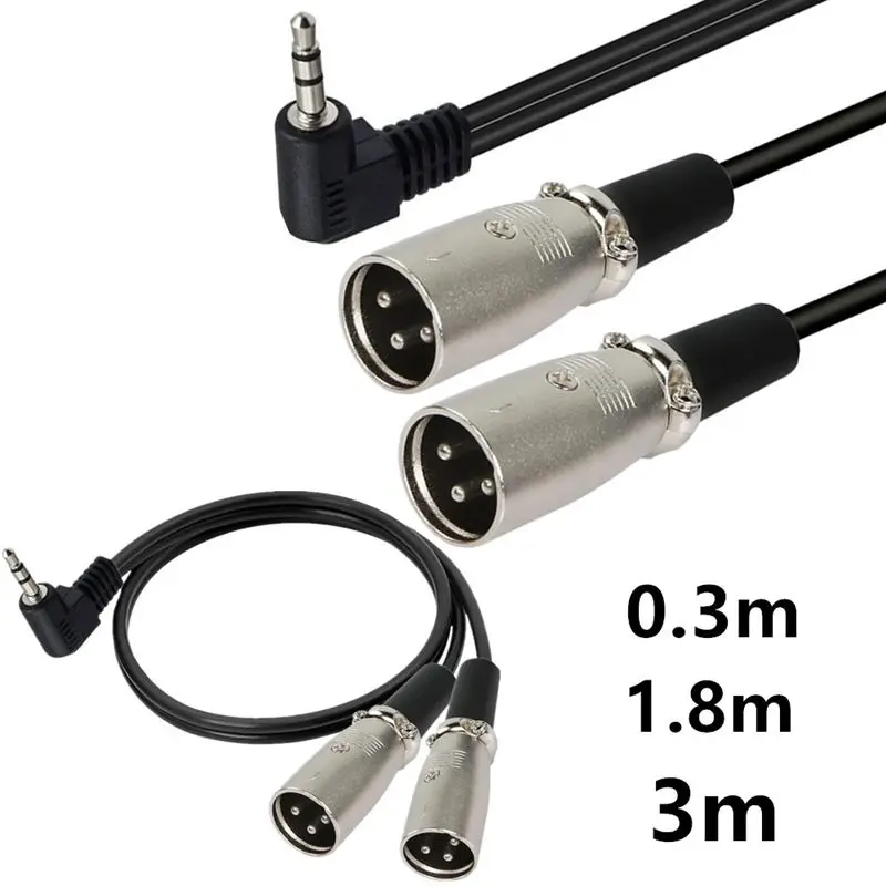 90 ° Elbow 3.5 Male To 2 * XLR Male/Female Head Wire 3.5 M To Dual XLR M/F Y-Cable 3.5 Male To 2XLR Male And Female