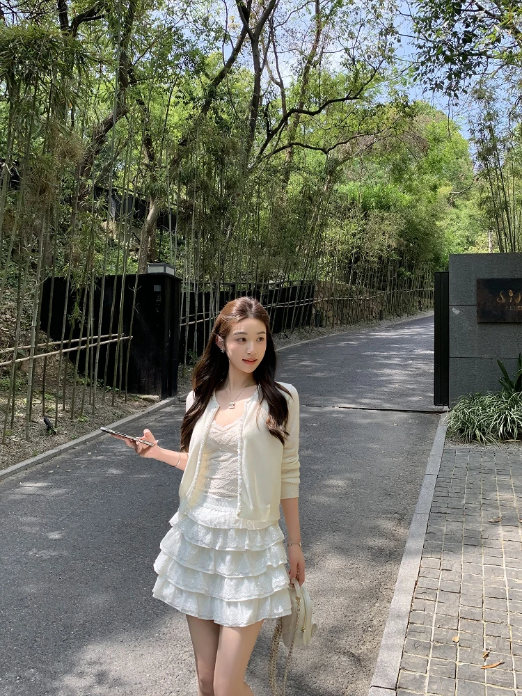 

Вязаный белый легкий женский кардиган Cchen с длинными рукавами для лета, защиты от солнца и кондиционированных помещений, модная верхняя одежда