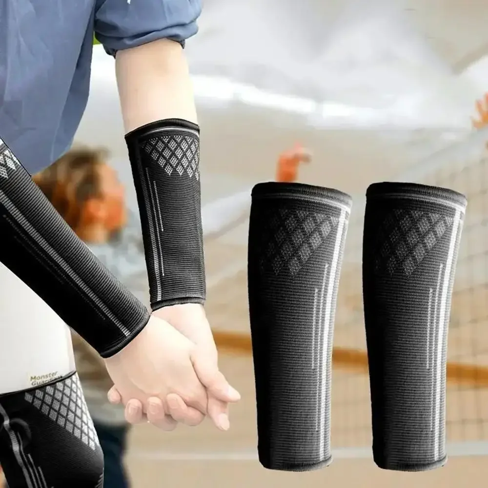 1Pairs UV Protection Volleyball Arm Sleeves Wrist Support Elastic Arm Warmers Sports Safety Breathable