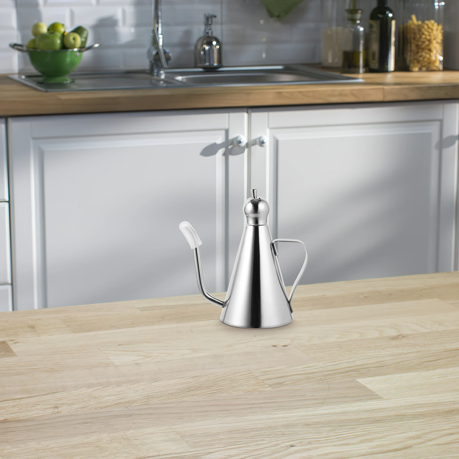 

304 Stainless Steel Oil Dispenser Bottle Sauce Vinegar Container Dust Proof Cover Anti Drip Kitchen Tool Liquid Condiment Holder