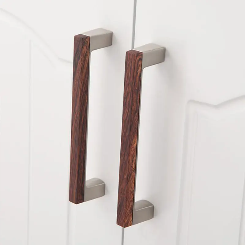 Ручки для мебели MFYS из цинкового сплава с отделкой под дерево, фурнитура для шкафа, ящика, ручки для шкафа, кухонные принадлежности, дверные ручки для комода