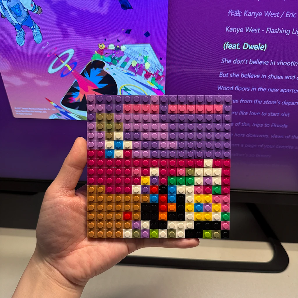

Hip Hop Rap Music Album Cover DIY Brick Art 3D Pixel Mosaic Wall Poster Creative Building Blocks Puzzle Home Decoration Gift