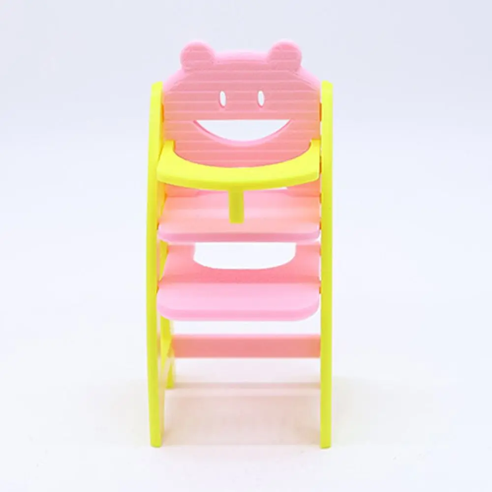 1/12 Dollhouse Baby High Chair Scene Model Photo Props Miniature Dining Chair Playing House Multicolor Doll Accessories
