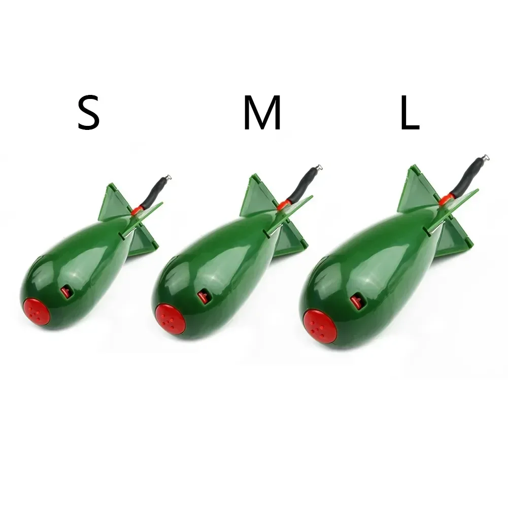 1pcs Carp Fishing Rocket Feeder Spod Bomb Float Lure Bait Holder Pellet Rocket Feeder Green/White Suitabe For Any Bait