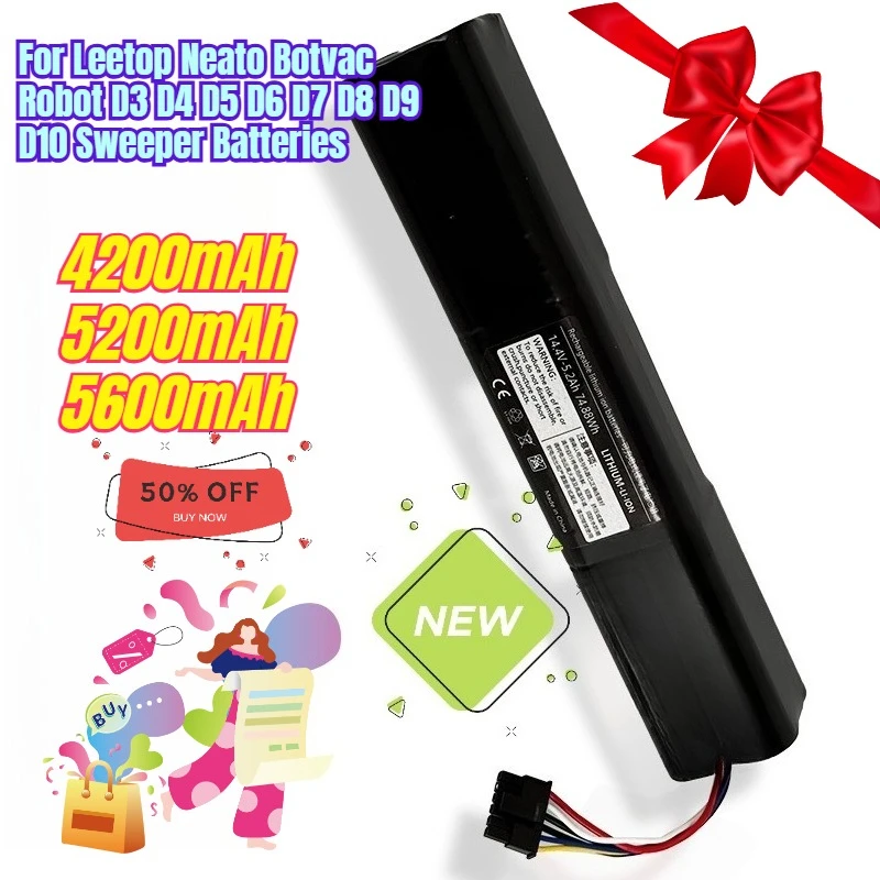 

Multi capacity battery for Leetop Neato Botvac Robot D3 D4 D5 D6 D7 D8 D9 D10 Sweeper Batteries