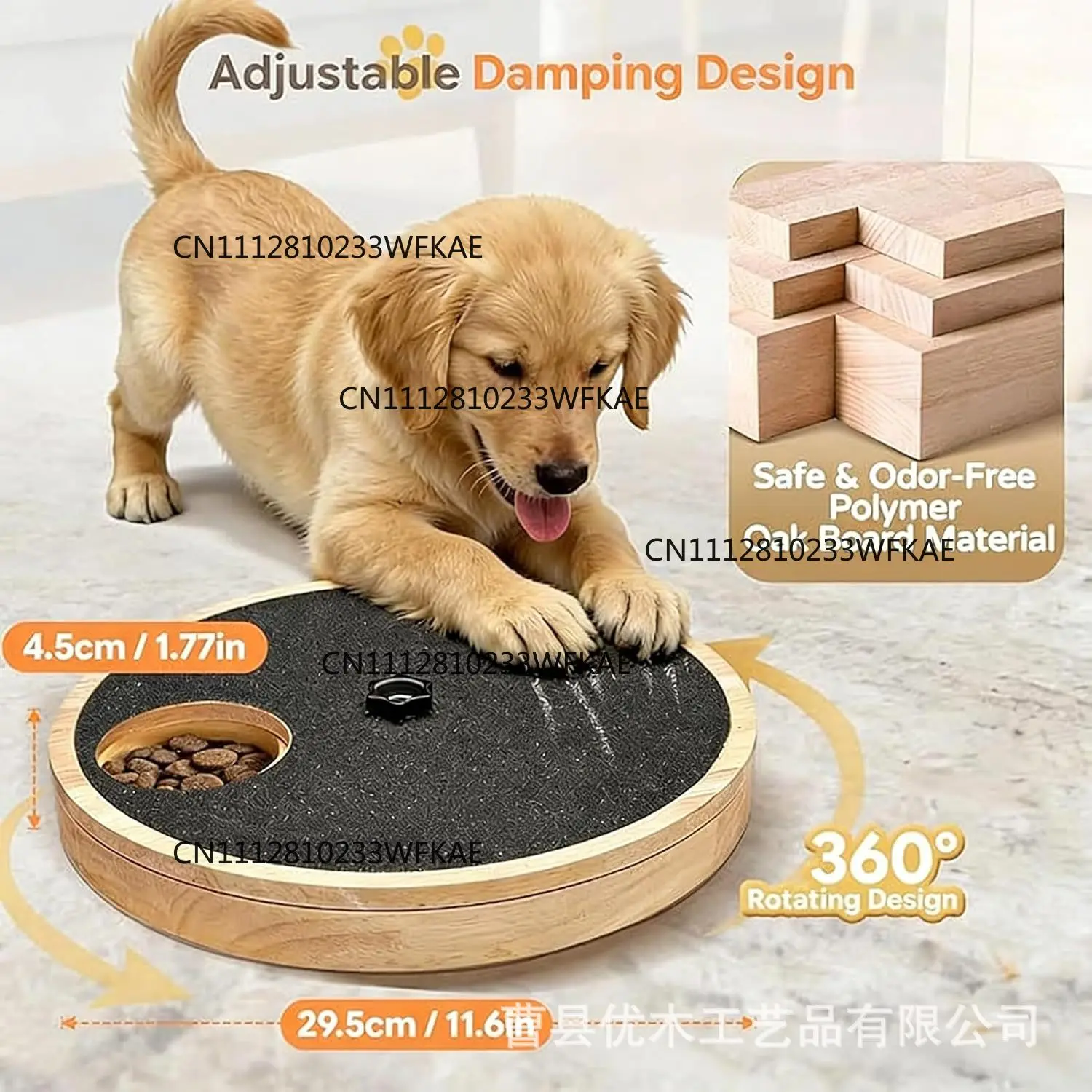 Wooden Dog Scratch Board Rotatable Dog Feeder Dog Claw Grinder Nail Scraper Pet Slow Food Board