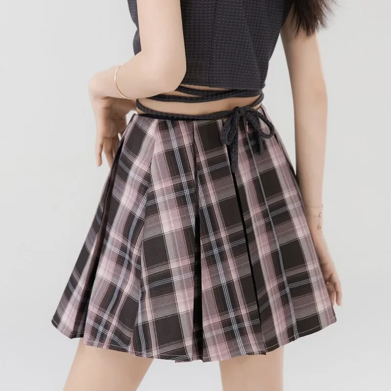 Japanese School Uniform Jk Kawaii Girl Skrits 2025 Cute Woman Sexy Slim Waist Y2k Shirt Pleated Plaid Girls Jupe