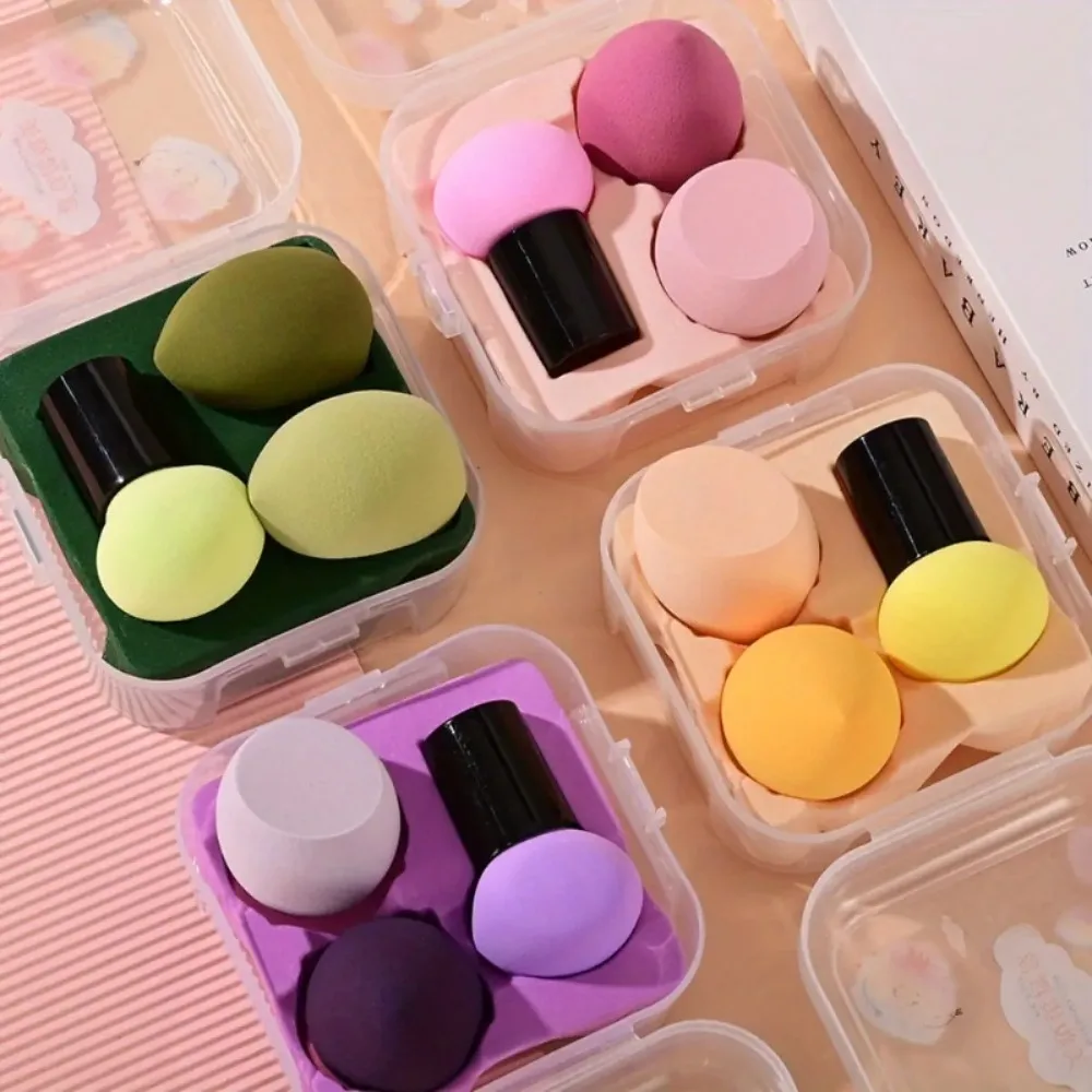 3PCS Makeup Sponge Set with Mushroom Head Powder Puff Soft Flawless Foundation Blending Sponges Beauty Cosmetic Applicator Kit